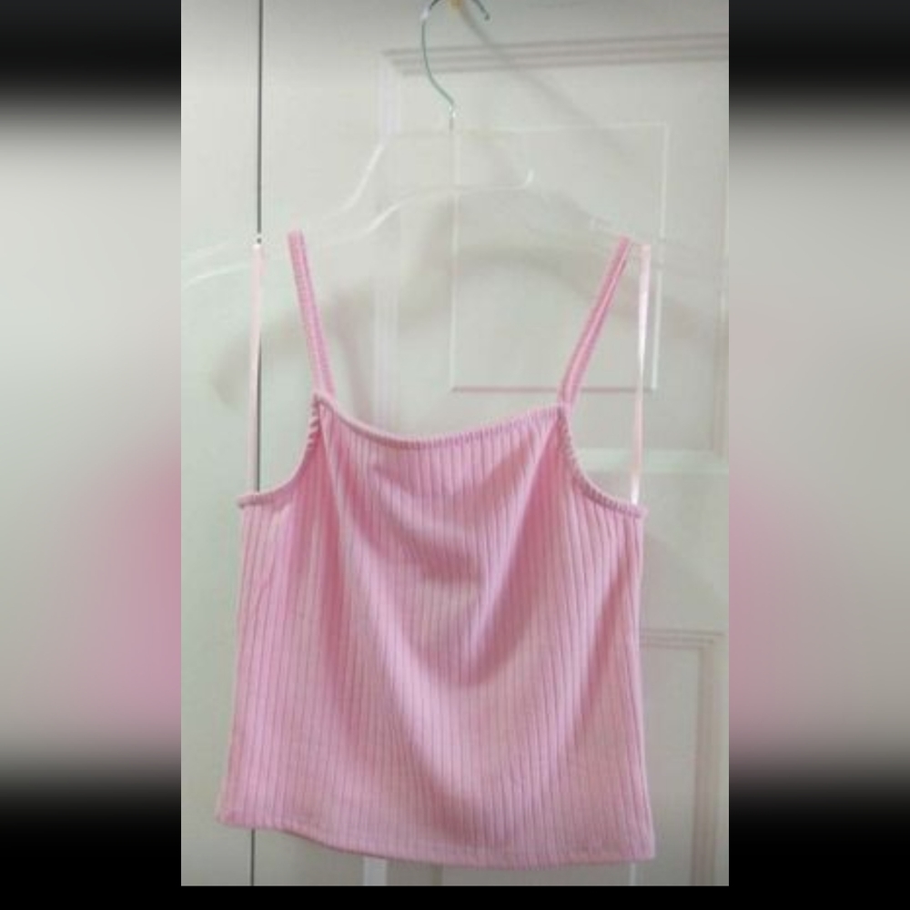 Love J light Pink 🩷 Ribbed Croppped Tank Top NWT